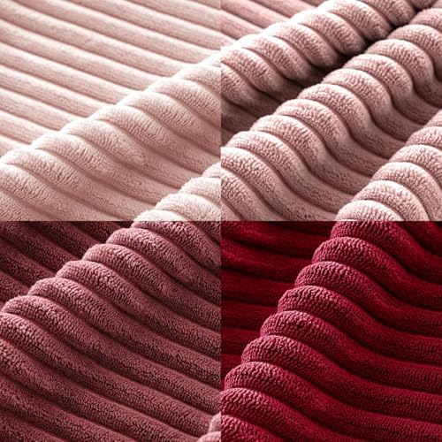 MIULEE Soft Corduroy Decorative Throw Pillow Covers Pink Series 20x20