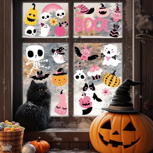 105Pcs Halloween Window Clings, Halloween Window Stickers for Party Decor