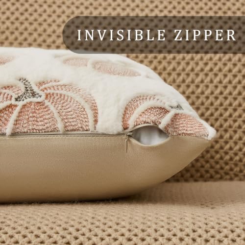 DFXSZ Fall Pillow Covers 20x20 White Pumpkin Plush Autumn Home Decor 093C20