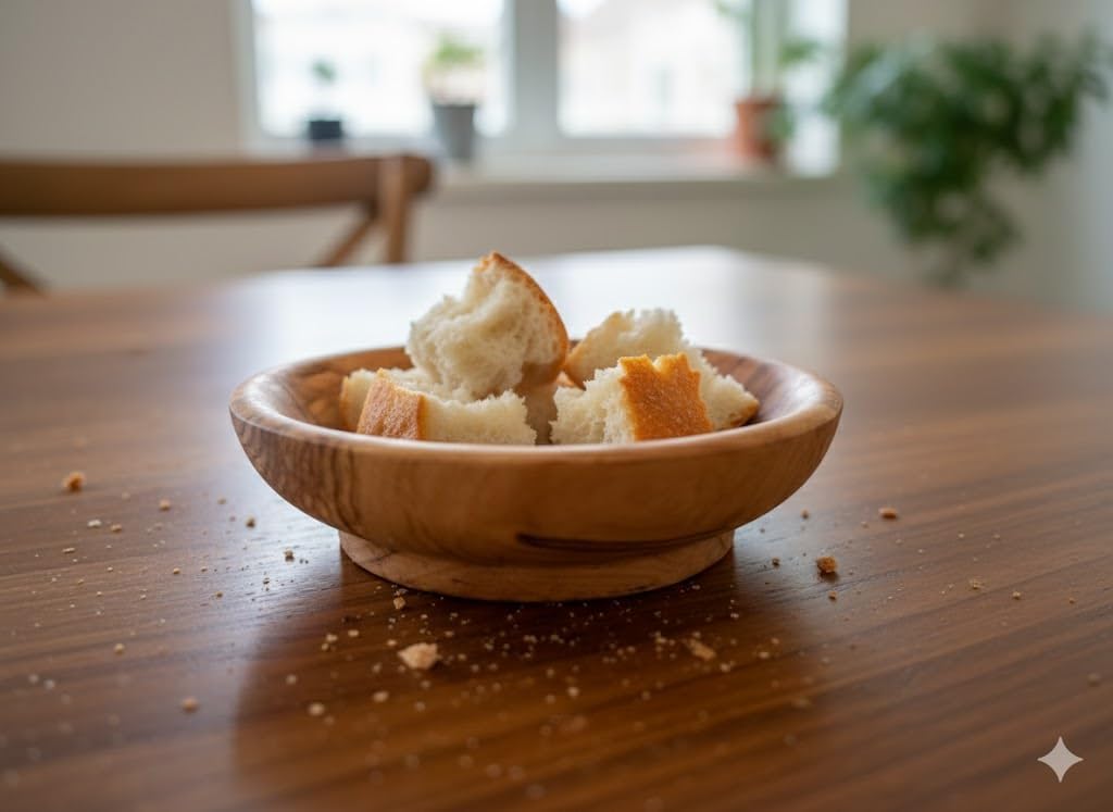 Very Small Handcrafted Wooden Dish for Food / 3.7 Inch