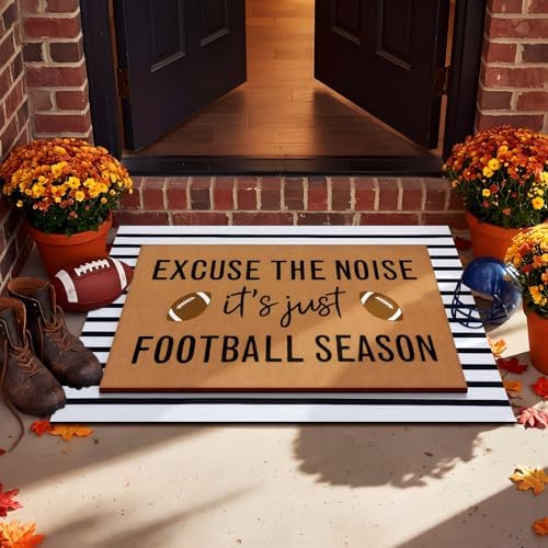 Tinideya 2 Pcs Football Layered Doormat Set for Game Day Front Porch