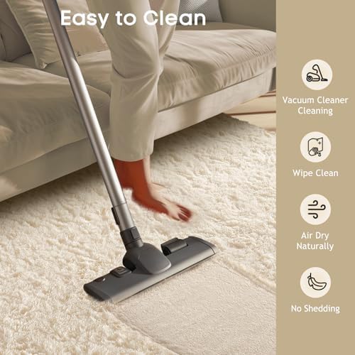 Ophanie Small Rug Washable Non Slip Throw Bedside Area Rugs, Fluffy Soft Mini Bedroom Carpet, 1.5x2.5 and 1.5x4 Rug