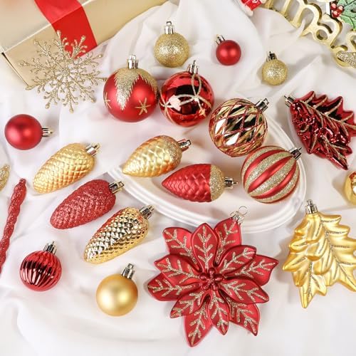 SHareconn 106 PCS Christmas Ball Ornaments for Christmas Tree Decorations