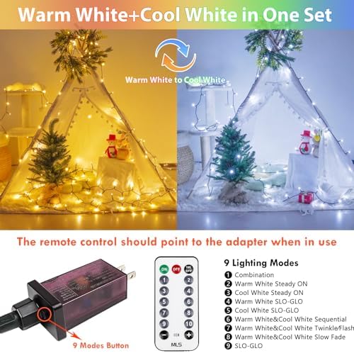 75.8FT Connectable Color Changing Christmas Lights with Remote Timer 200LED