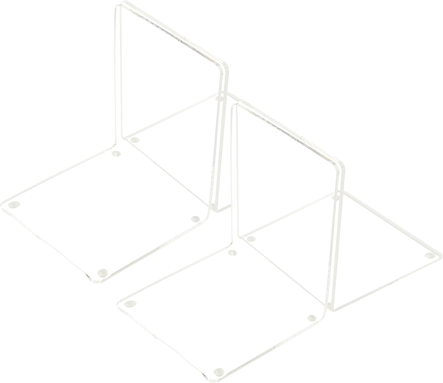 Acrylic Bookends / 4mm Heavy-Duty Non-Skid Holders for DVDs / Clear