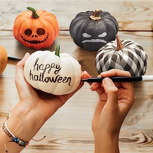 Ueerdand 16 PCS Fall Decor Artificial Pumpkins Burlap Faux Foam Pumpkins for Harvest Autumn Season Halloween Thanksgiving Holiday Festive Embellishing and Displaying