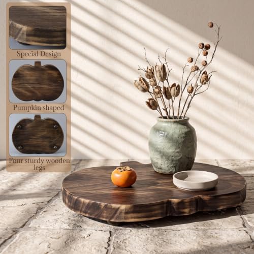 Wood Riser for Kitchen Counter 12 x 9.5 Pumpkin Wood Cake Stand