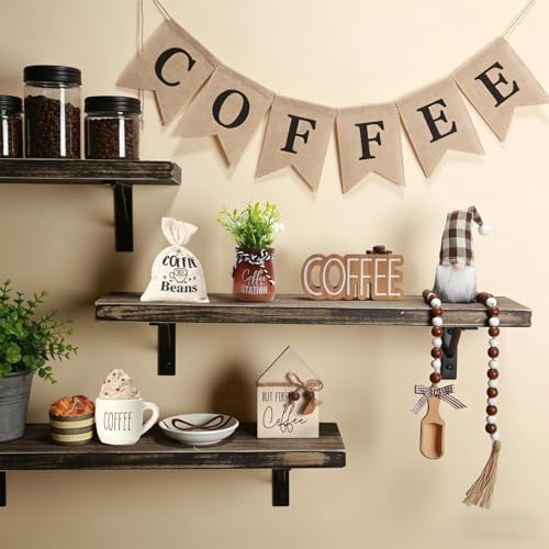 Coffee Bar Decor, 8 PCS Coffee Decorations for Tray Table Centerpieces