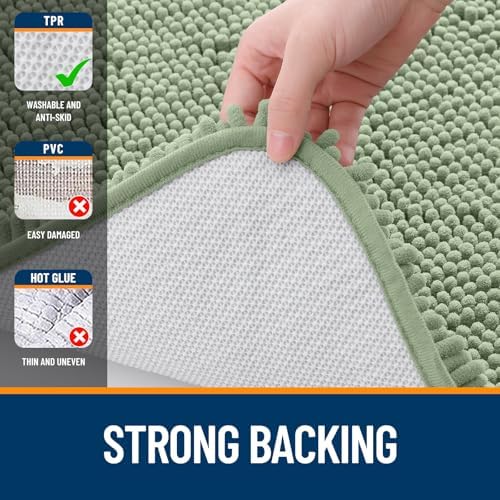 OLANLY Bathroom Runner Rugs 47x20, Extra Soft Absorbent Chenille Bath Rugs