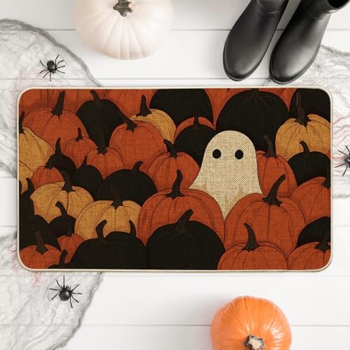 Artoid Mode Ghost Pumpkin Halloween Doormat 17x29 Inch