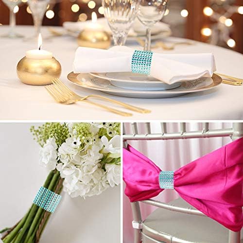Accmor 50pcs Napkin Rings, Blue Napkin Rings Buckles