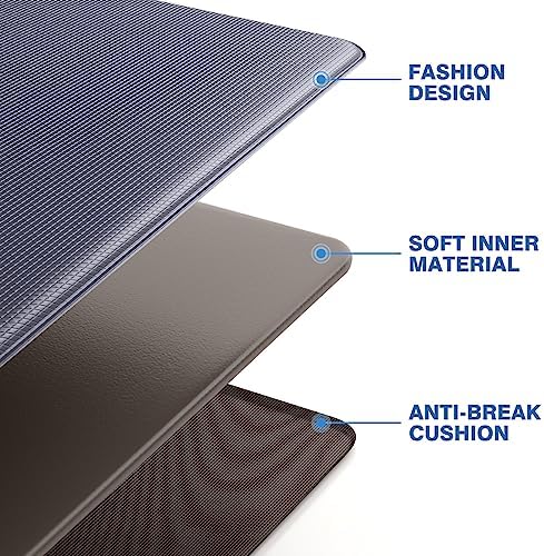 StepRite Kitchen Mats for Floor, 2-Piece Anti-Fatigue Kitchen Rugs, Grey