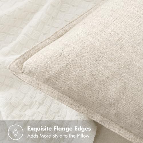 Linen Pillow Covers Decorative Natural Solid Throw Pillow Covers Soft / 18 x 18 / Beige / Set of 4