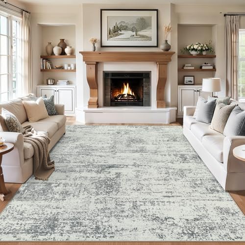 PLHXFR Area Rug Living Room: 5x7 Modern Abstract Washable Carpet Grey
