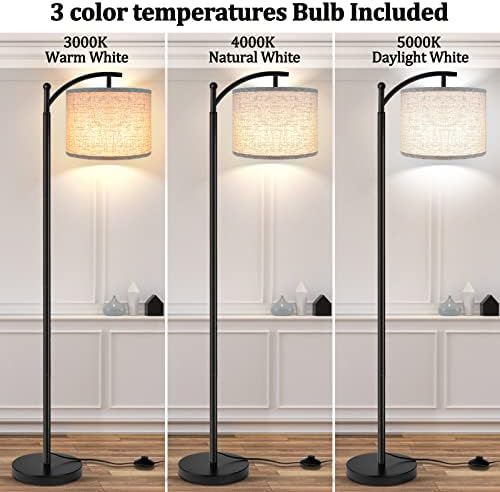 ROTTOGOON Floor Lamp for Living Room with 3 Color Temperatures LED Bulb, Standing Lamp Tall Industrial Floor Lamp