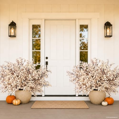 20 Pcs Baby Breath Flowers Artificial Bulk, Fake Fall Flowers, Champagne