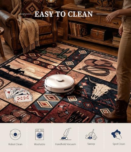 YIHOUSE 8x10 Western Cowboy Area Rugs for Living Room