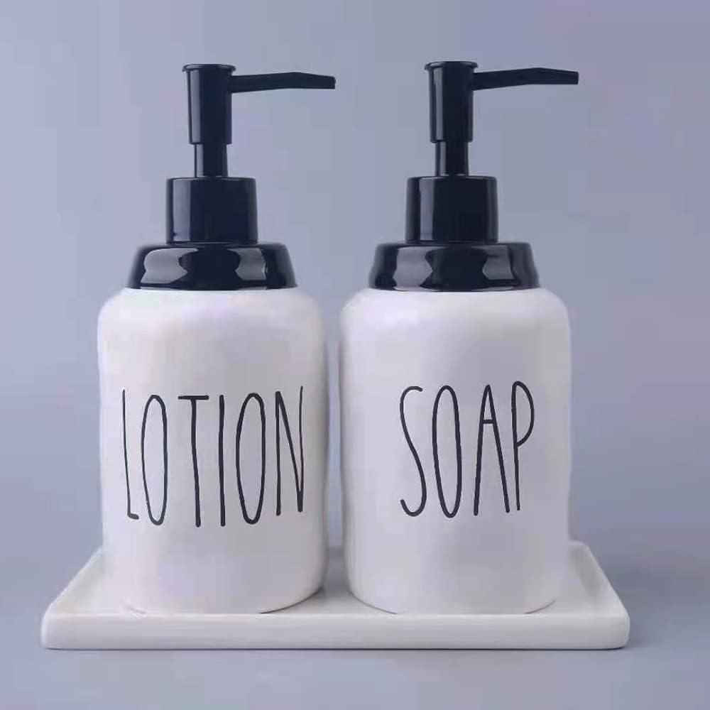Ceramic Soap Dispenser Tray / White