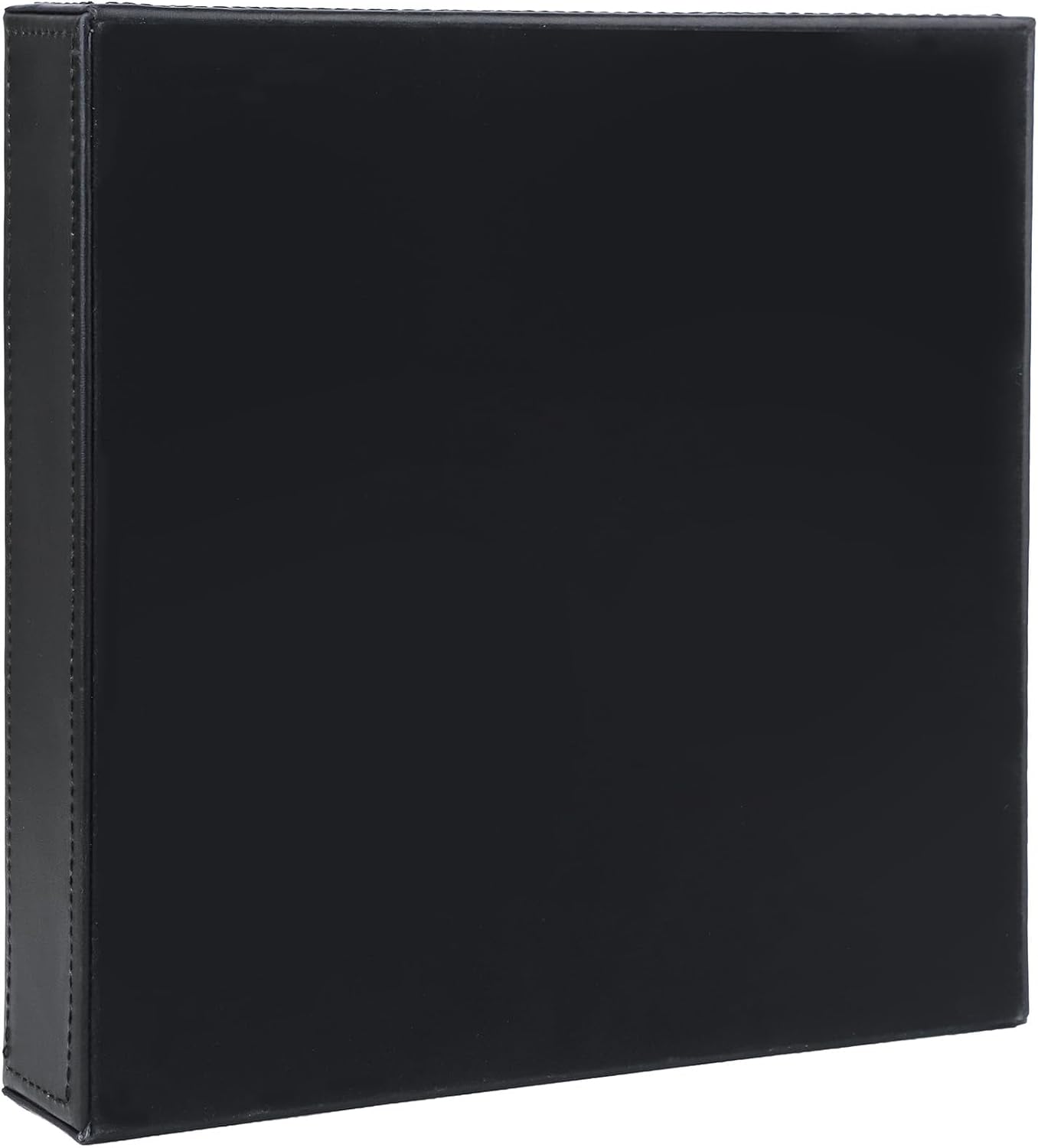 Faux Leather Vanity Tray / Black / 10 x 10 x 1.8