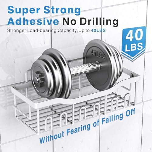Shower Caddy 5 Pack,Adhesive Shower Organizer for Bathroom Storage&Home Decor&Kitchen,No Drilling,Large