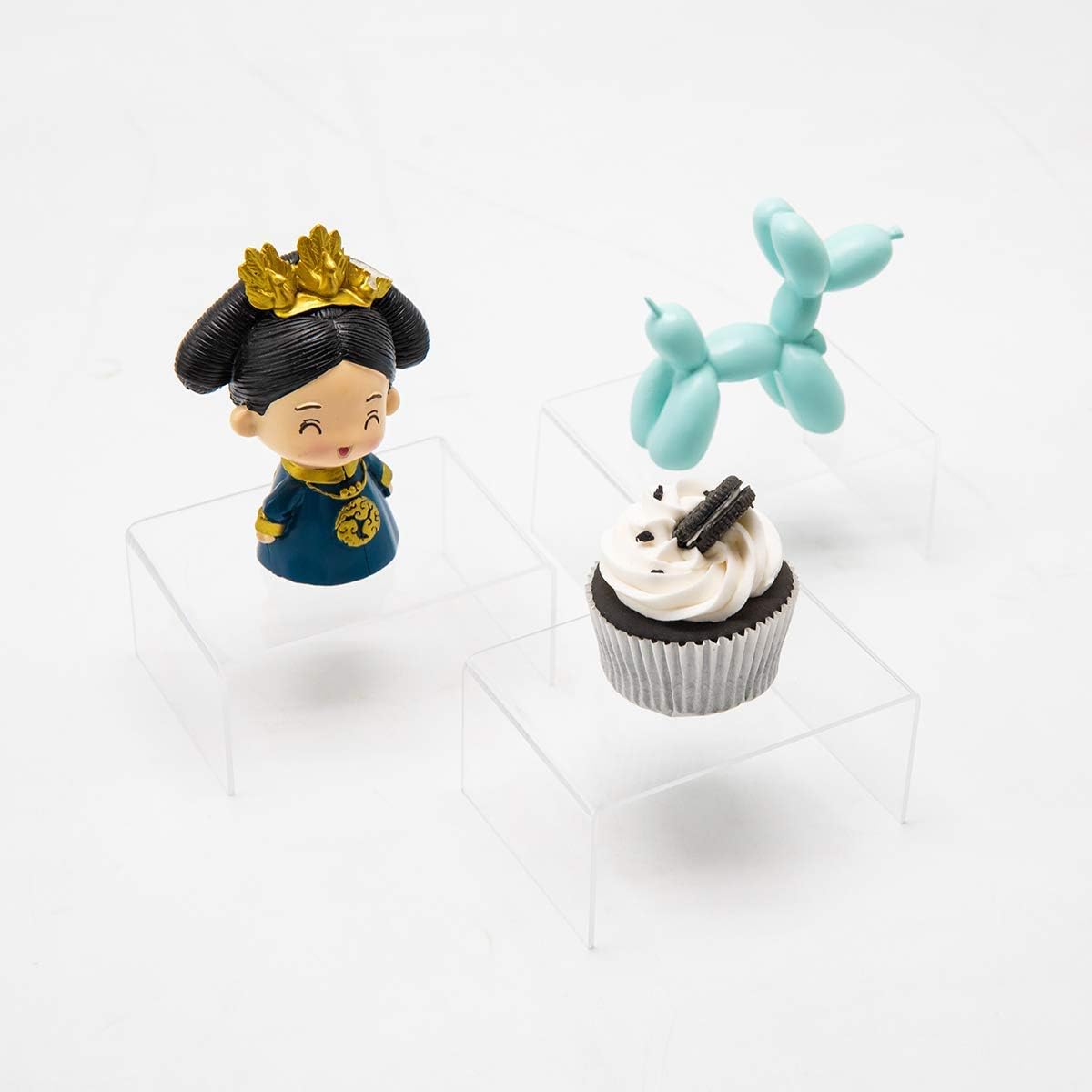 Acrylic Display Stand Crafts Stand Cupcake Risers / 4 x 3 / x 2 / Clear / Set of 12