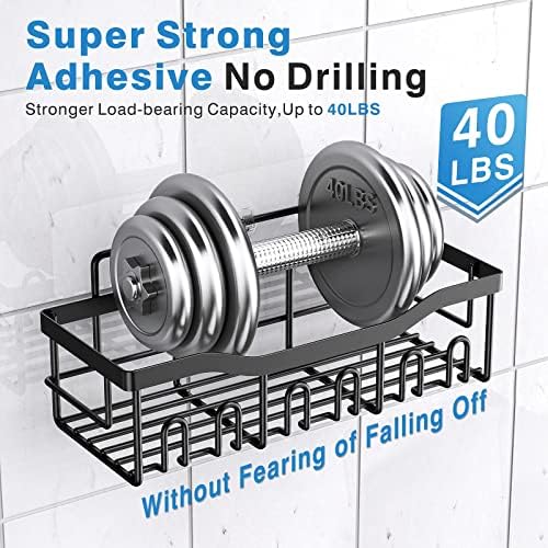 EUDELE Adhesive Shower Caddy, 5 Pack Rustproof Stainless Steel Bath Organizers With Large Capacity, No Drilling Shelves
