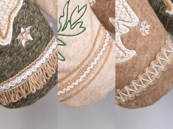 LUBOT 4 Pack Christmas Stockings Set of 4 Large Family Xmas Stocking Woolen Embroidered 20" Modern Rustic Farmhouse Country Rope Fireplace Hanging Holiday Decor