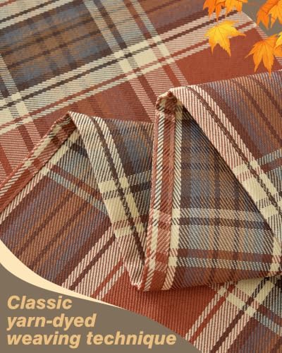 Fall & Thanksgiving Tablecloth Rectangular, Tartan Plaid, 2-Pack