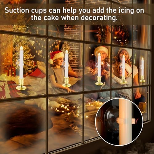 2 Pack Christmas Window Candles with Remote Timer Battery Operated