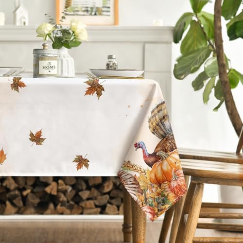 Horaldaily Thanksgiving Tablecloth 52×70 Inch Rectangular, Holiday Decor