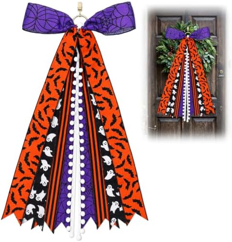 2 Pack Halloween Large Wreath Ribbon Bow for Front Door