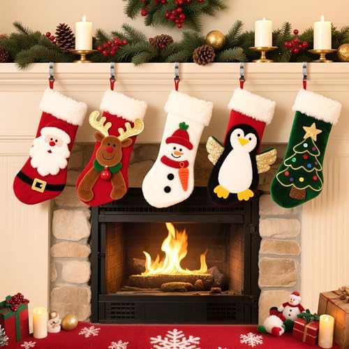 TAROSE Stocking Holders for Mantle,Christmas Home Fireplace Decoration