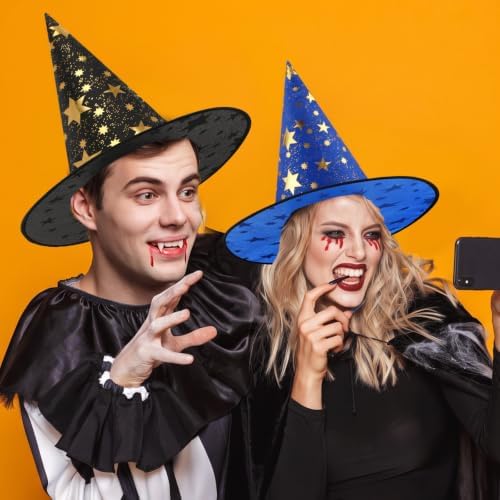 Newcotte 16 Pieces Witch Hats Halloween Costumes for Women Men Modern Witch Hats Fancy Dress Party Decorations
