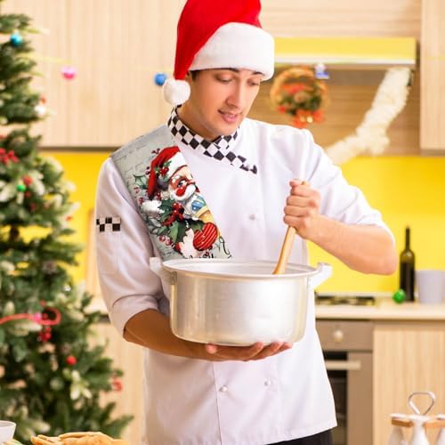 Bencailor 6 Pcs Christmas Kitchen Towel, Gray, Santa Claus