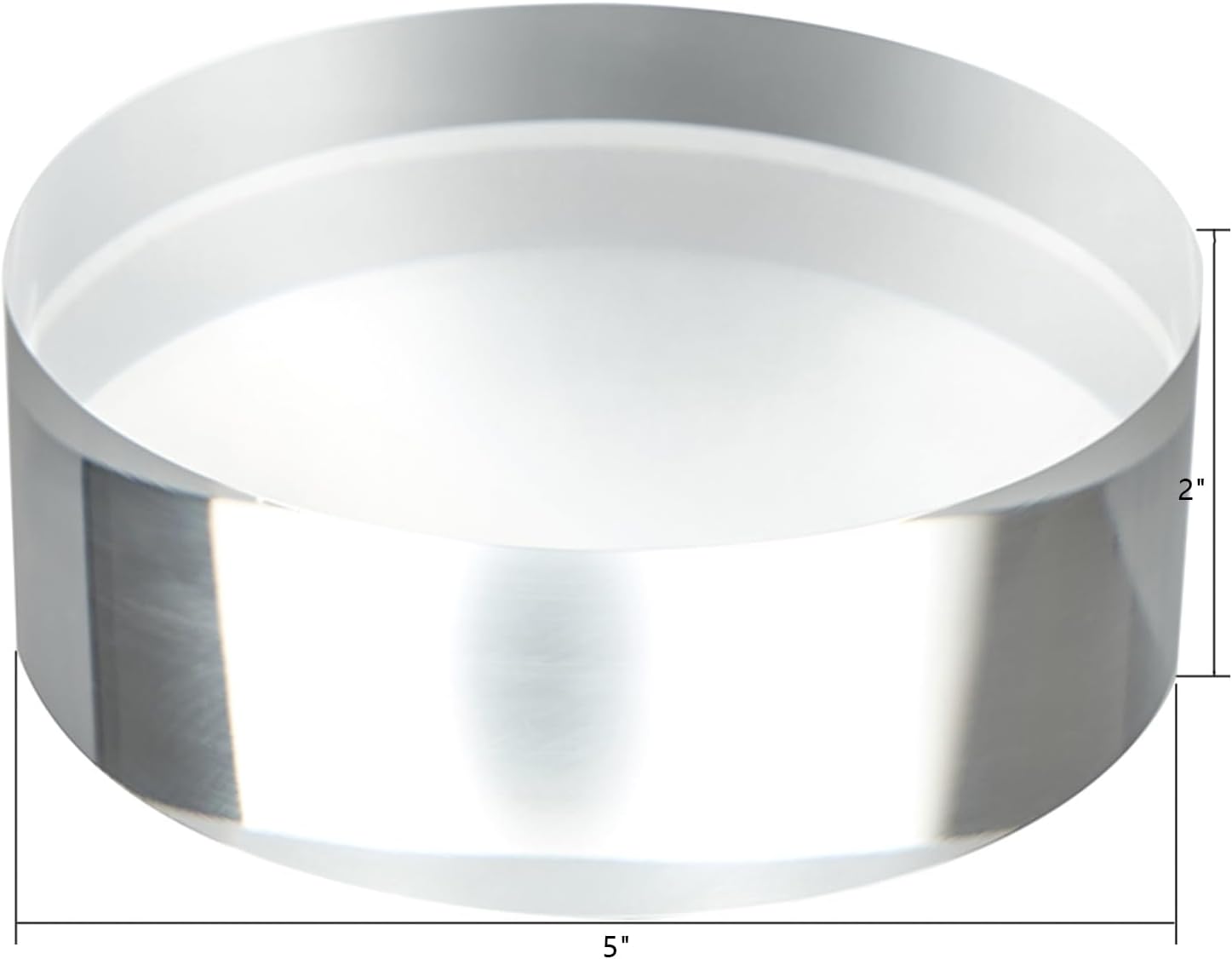 Thickness Diameter Acrylic Disc Display Block Polished Round Pedestal Stand / 5in / Clear / 5 x 2