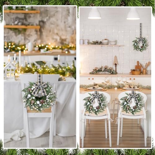 Thiccywoov 2 Pcs 9" Mini Christmas Wreath for Cabinet Front Door