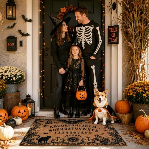 Kelarea Halloween Alphabet Number Door Mat, 17" x 29" Funny Letter Non-Slip