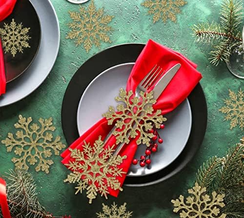 kockuu Glitter Snowflake Ornaments for Christmas Tree Decorations