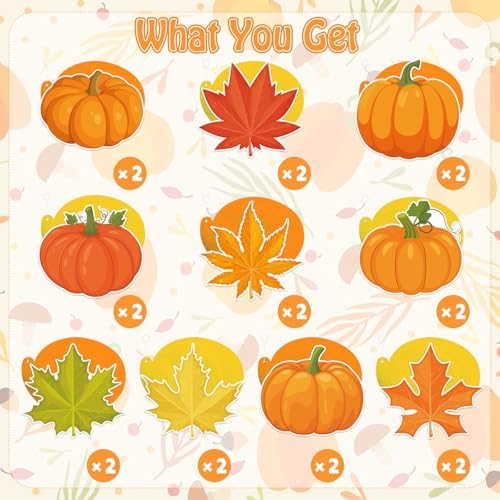 40Pcs Fall Pumpkin Maple Leaf Hanging Swirl Decorations, Autumn Thanksgiving Party Ceiling Hanging Swirls Fall Hanging Swirls Streamers for Autumn Thanksgiving Harvest Party Decor Supplies