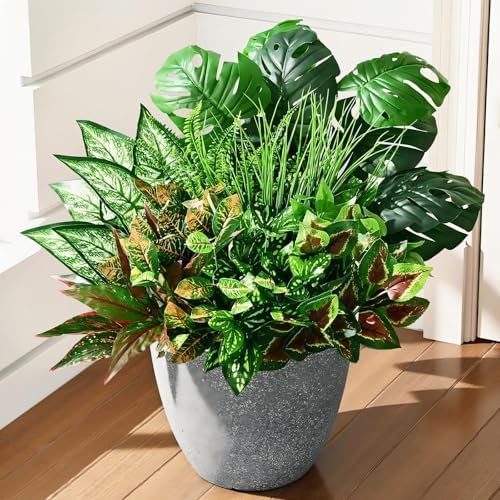 Faux Outdoor Plants, 10 Pcs UV Resistant Artificial Greenery Plants
