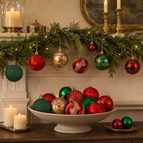 SHareconn 66Pcs Christmas Tree Decorations, Christmas Tree Ornaments Set