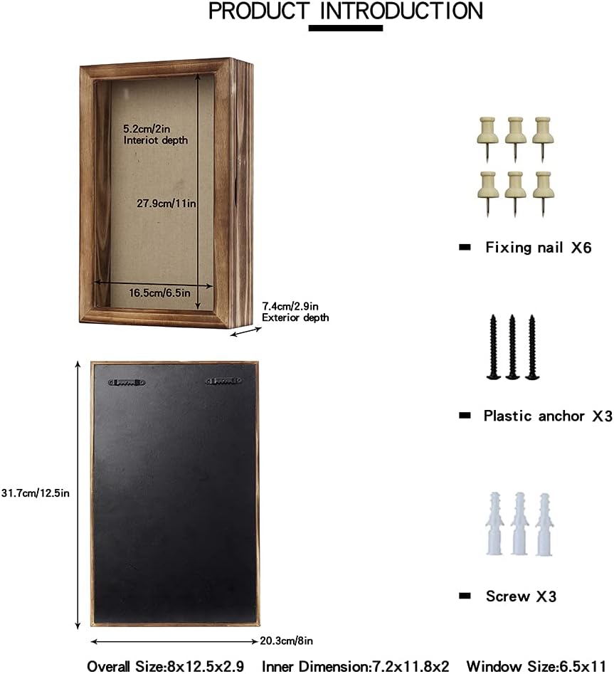 Freezing point Shadow Box Frame 8x12.5 Shadow Box Display Case with Linen Back Memorabilia Awards Medals Bouquet Photos