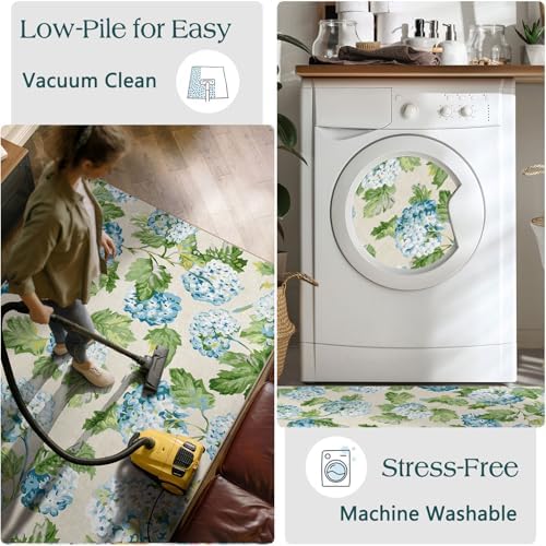 3x5 Floral Entry Rug - Washable Indoor Outdoor Mats for Front Door