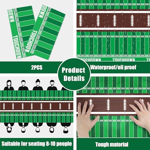 OHOME 2 Pack Super Game Bowl Party Decorations 2027 - Football Party Decorations | Football Tablecloth - Football Supplies Favors Decor Accessories for Birthday Banner Backdrop,54" X 108"