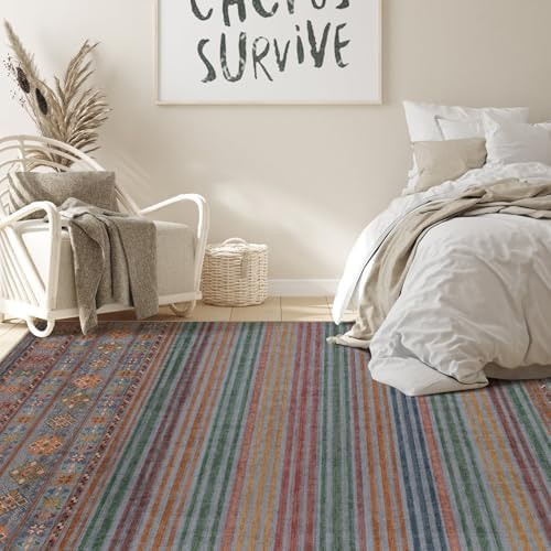 Nakagishi Boho 5x7 Area Rug Living Room Rugs Machine Washable Multi Color