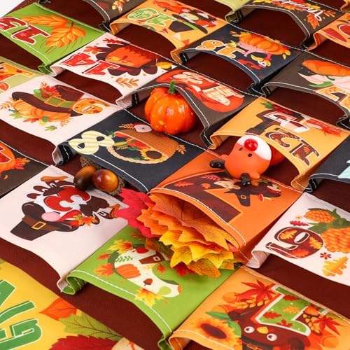 HOWAF Thanksgiving Advent Calendar(Countdown to Thanksgiving),30 Days Mystery Thanksgiving Countdown Calendar with 30 Pockets for Give Thanks Autumn Treats Fall Gifts, Thanksgiving Calendar Wall Decor