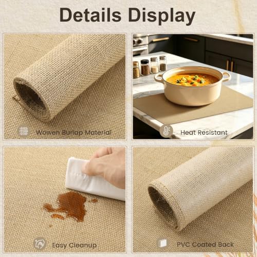 Kochorie 50Pcs 11x17 Woven Burlap Placemats Jute Placemat for Dining Table
