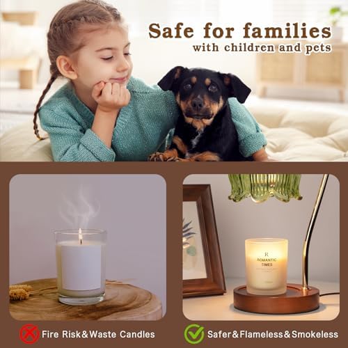 Funistree Glass Candle Warmer Lamp with Timer, Electric Candle Warmer Lamp, Graduation Birthday Gifts for Women Girls