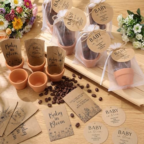 Reallnaive 48 Sets Baby in Bloom Baby Shower Party Favors Seed Packets