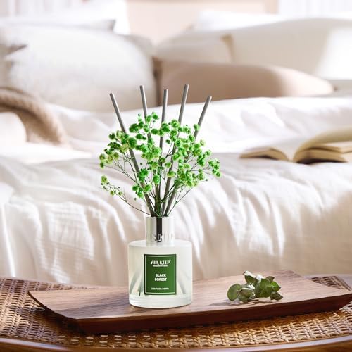 Airkeep Reed Diffuser Set,3.38 fl oz (100 ml) - Black Forest Oil Diffusers with 8 Reed Sticks, Home Fragrance Reed